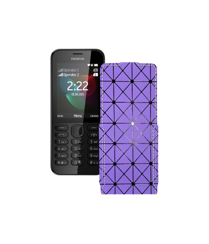 Чохол-флип з екошкіри для телефону Nokia 222 Dual Sim