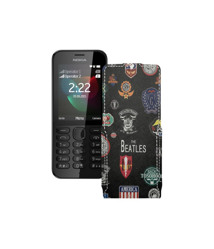 Чохол-флип з екошкіри для телефону Nokia 222 Dual Sim