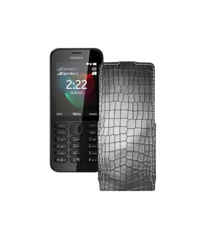 Чохол-флип з екошкіри для телефону Nokia 222 Dual Sim