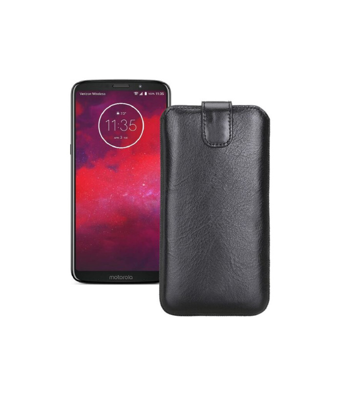 Витяжка з екошкіри для телефону Motorola Moto Z3