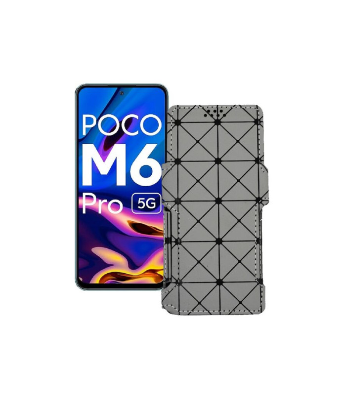 Чохол-книжка з екошкіри для телефону Xiaomi Poco M6 Pro 5G