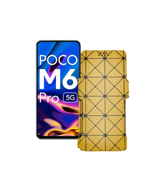 Чохол-книжка з екошкіри для телефону Xiaomi Poco M6 Pro 5G