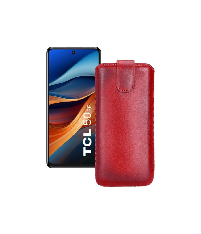 Витяжка з екошкіри для телефону TCL 50 SE