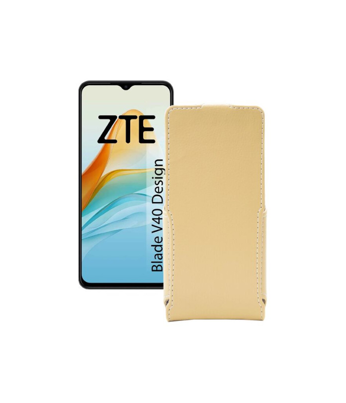 Чохол-флип з екошкіри для телефону ZTE Blade V40 Design