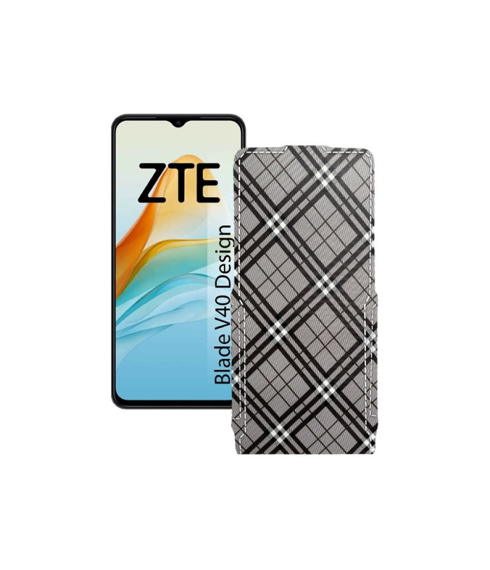 Чохол-флип з екошкіри для телефону ZTE Blade V40 Design