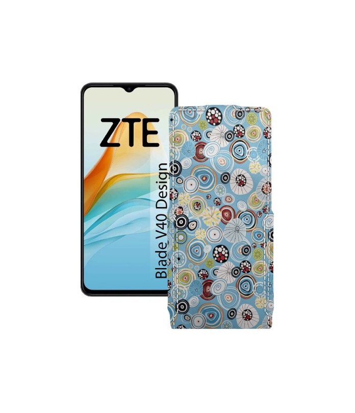 Чохол-флип з екошкіри для телефону ZTE Blade V40 Design