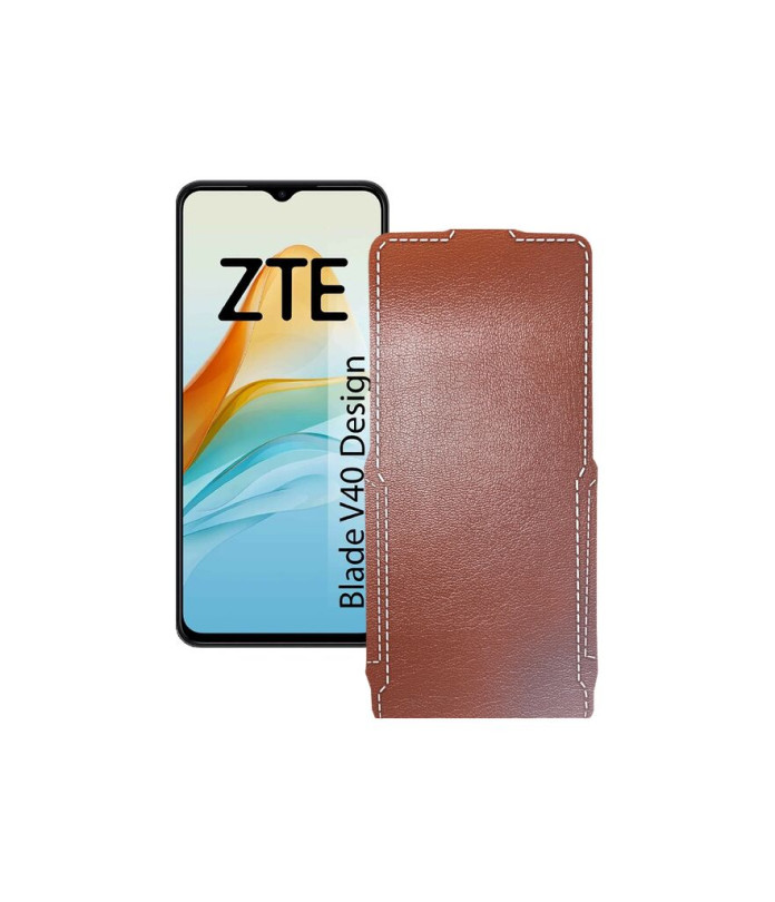 Чохол-флип з екошкіри для телефону ZTE Blade V40 Design