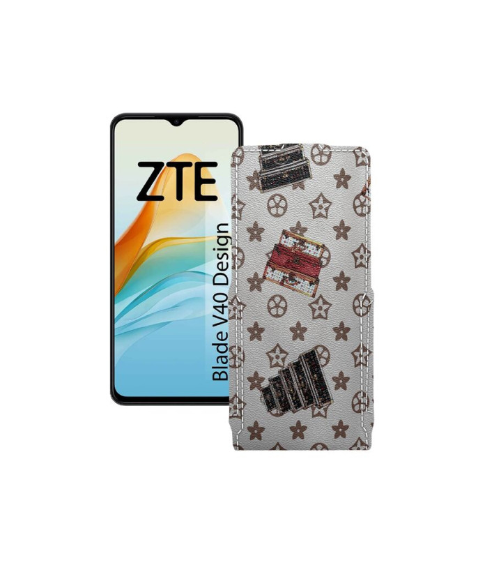 Чохол-флип з екошкіри для телефону ZTE Blade V40 Design