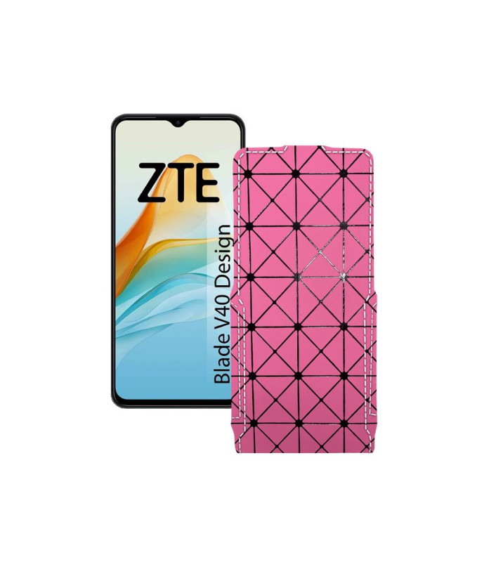 Чохол-флип з екошкіри для телефону ZTE Blade V40 Design