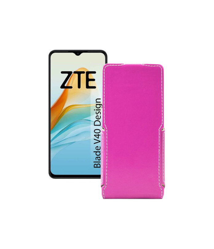 Чохол-флип з екошкіри для телефону ZTE Blade V40 Design