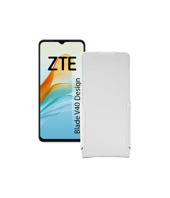 Чохол-флип з екошкіри для телефону ZTE Blade V40 Design