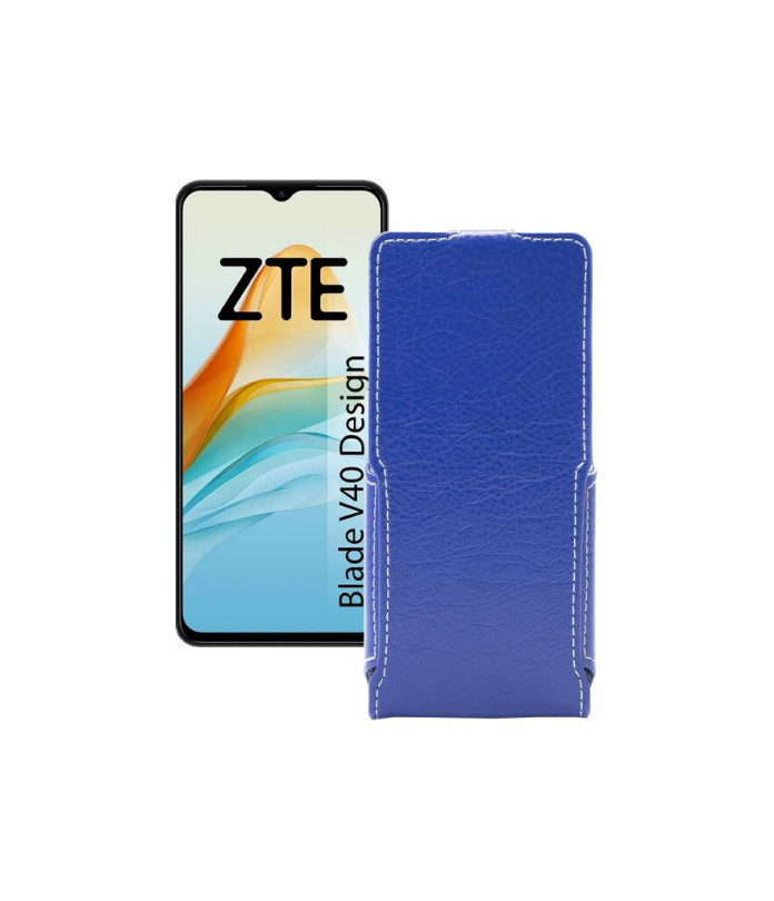 Чохол-флип з екошкіри для телефону ZTE Blade V40 Design