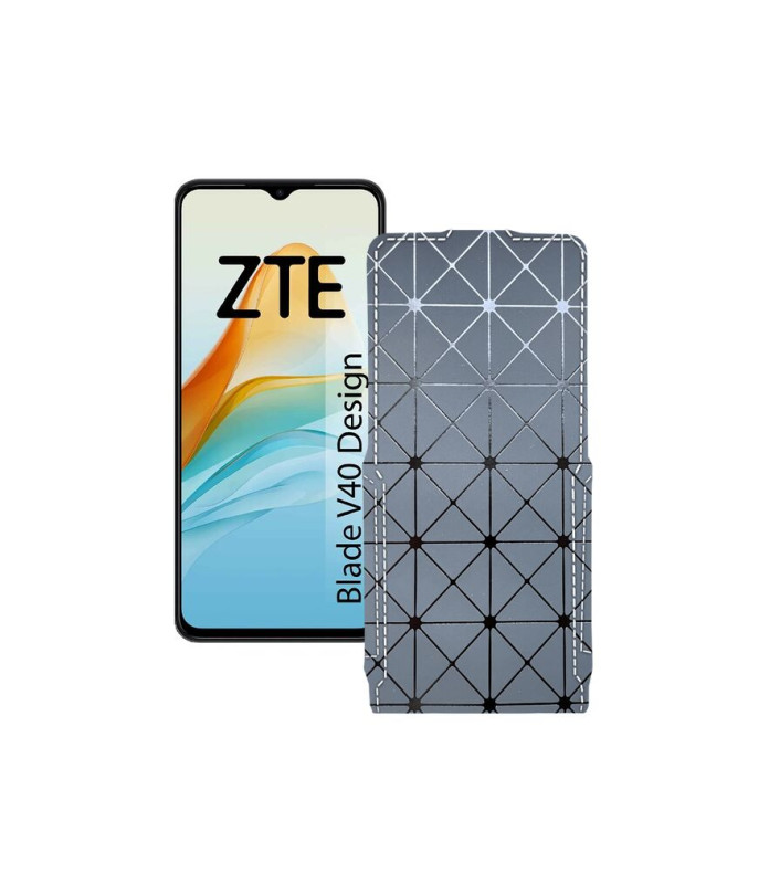 Чохол-флип з екошкіри для телефону ZTE Blade V40 Design