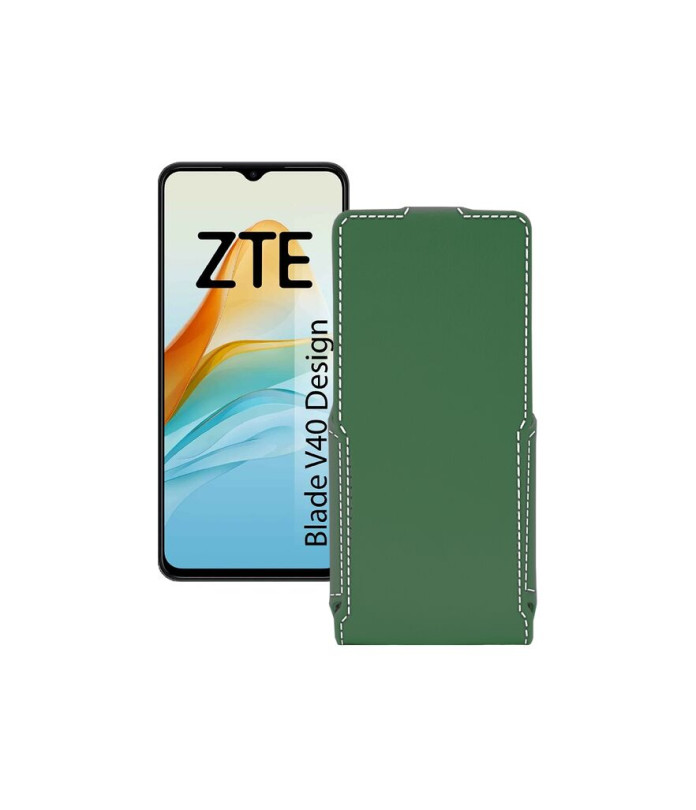 Чохол-флип з екошкіри для телефону ZTE Blade V40 Design