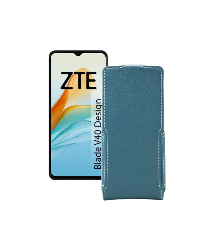 Чохол-флип з екошкіри для телефону ZTE Blade V40 Design