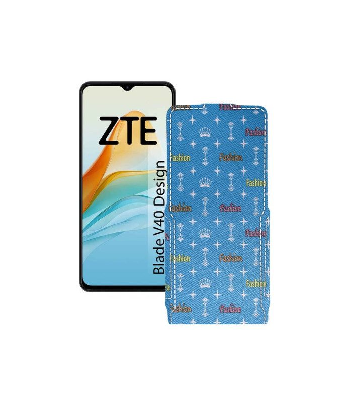 Чохол-флип з екошкіри для телефону ZTE Blade V40 Design