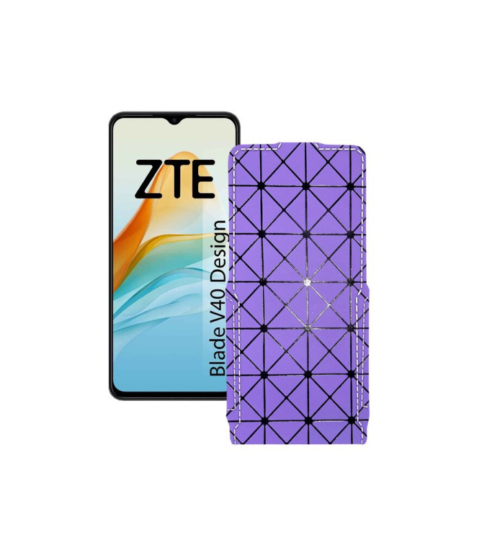 Чохол-флип з екошкіри для телефону ZTE Blade V40 Design