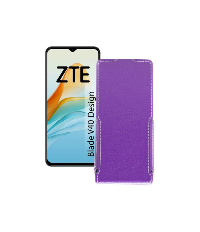 Чохол-флип з екошкіри для телефону ZTE Blade V40 Design