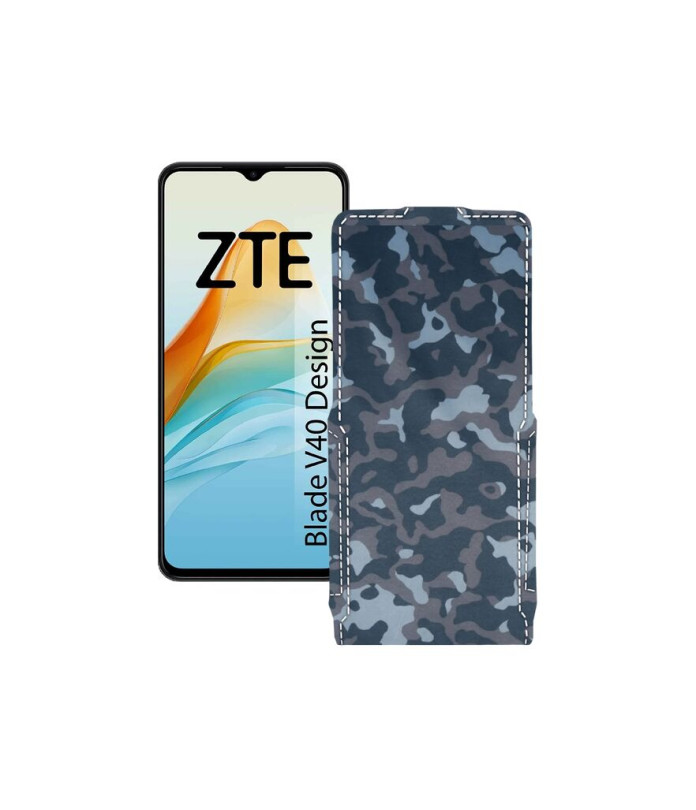 Чохол-флип з екошкіри для телефону ZTE Blade V40 Design