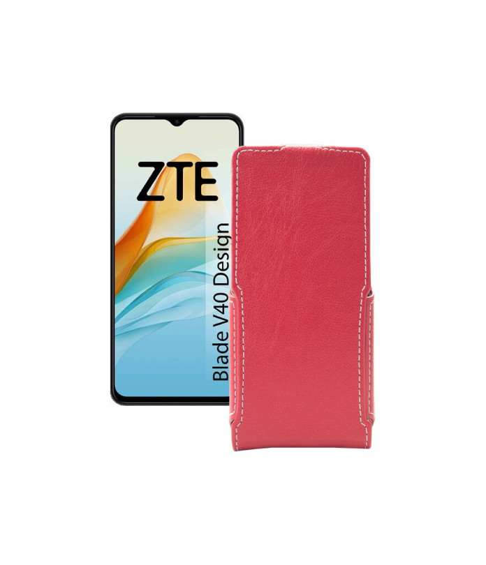 Чохол-флип з екошкіри для телефону ZTE Blade V40 Design