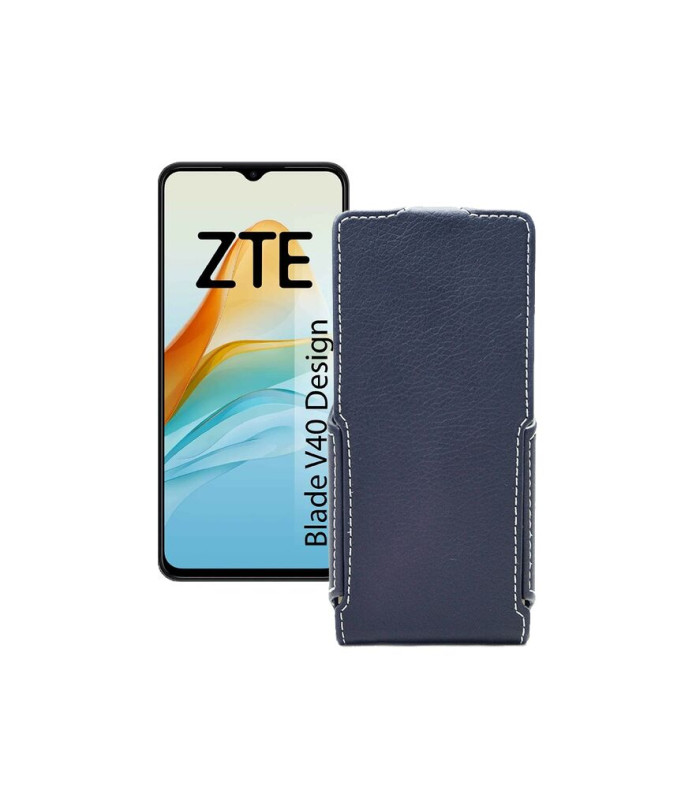 Чохол-флип з екошкіри для телефону ZTE Blade V40 Design