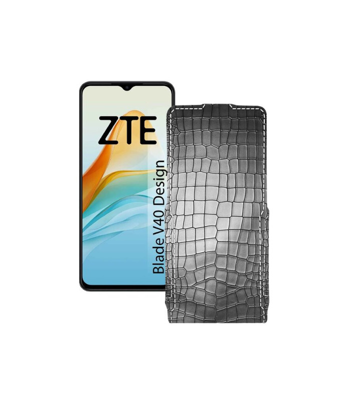 Чохол-флип з екошкіри для телефону ZTE Blade V40 Design