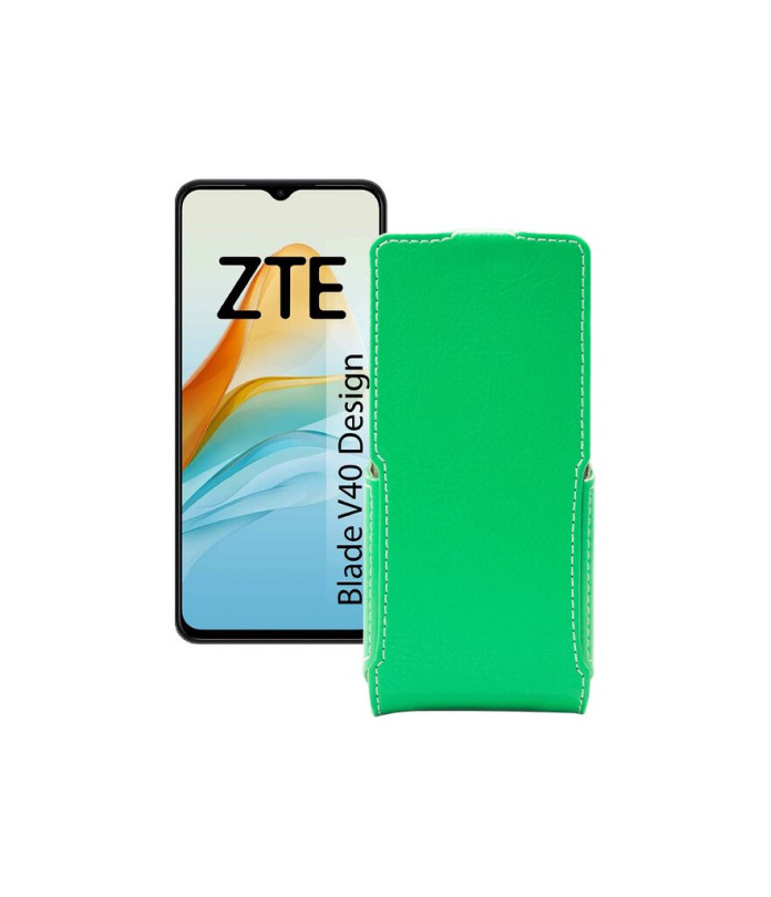 Чохол-флип з екошкіри для телефону ZTE Blade V40 Design