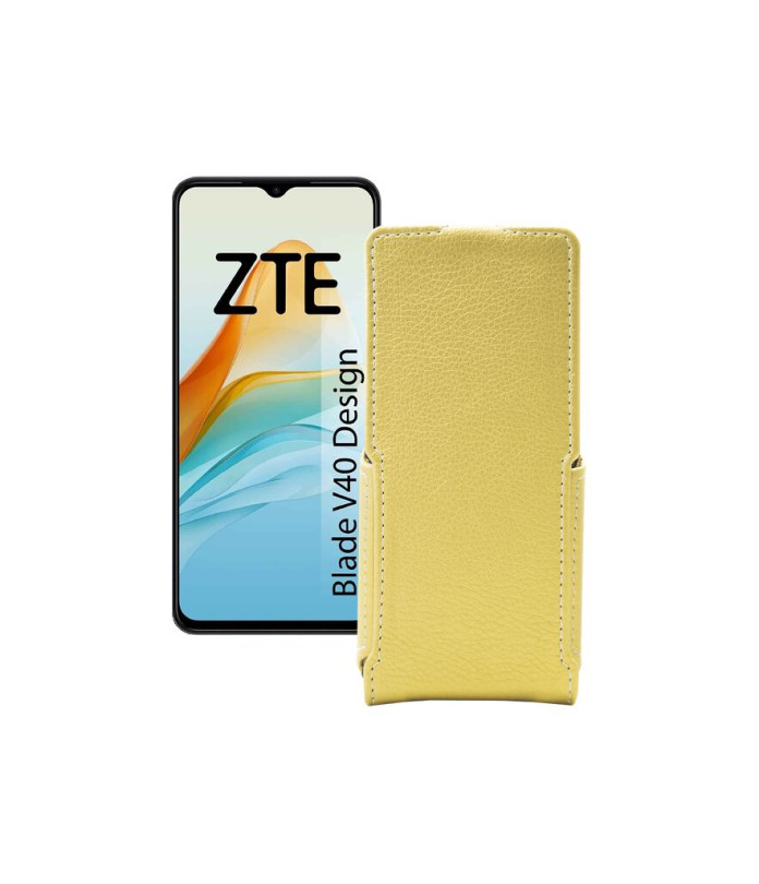 Чохол-флип з екошкіри для телефону ZTE Blade V40 Design