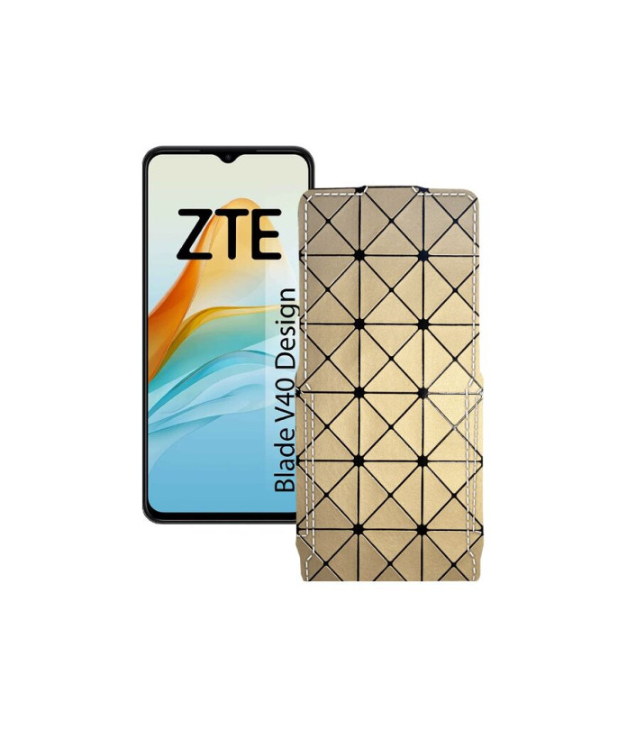 Чохол-флип з екошкіри для телефону ZTE Blade V40 Design