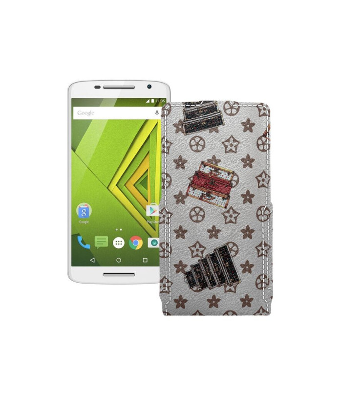 Чохол-флип з екошкіри для телефону Motorola Moto X Play