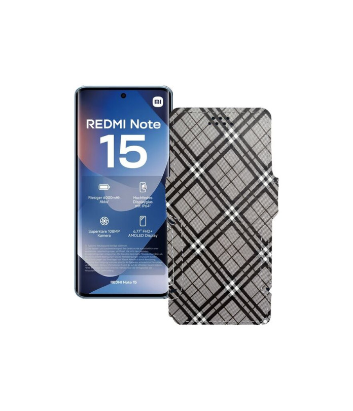 Чохол-книжка з екошкіри для телефону Xiaomi Redmi Note 15 4G