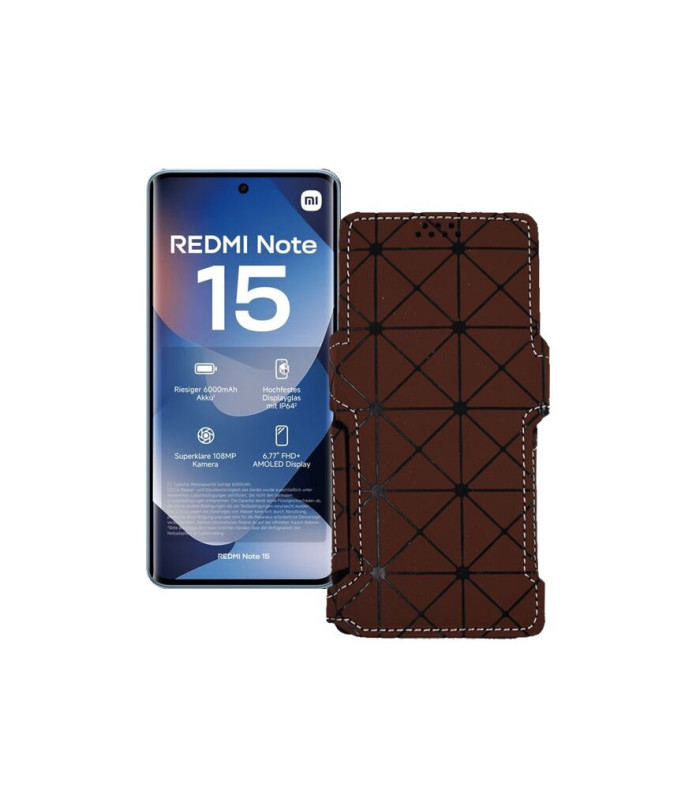 Чохол-книжка з екошкіри для телефону Xiaomi Redmi Note 15 4G