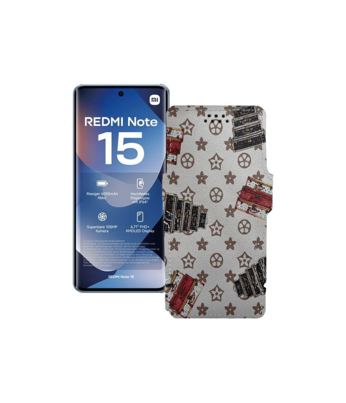 Чохол-книжка з екошкіри для телефону Xiaomi Redmi Note 15 4G