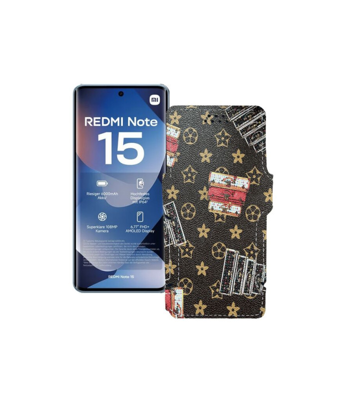 Чохол-книжка з екошкіри для телефону Xiaomi Redmi Note 15 4G