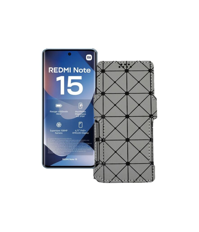 Чохол-книжка з екошкіри для телефону Xiaomi Redmi Note 15 4G