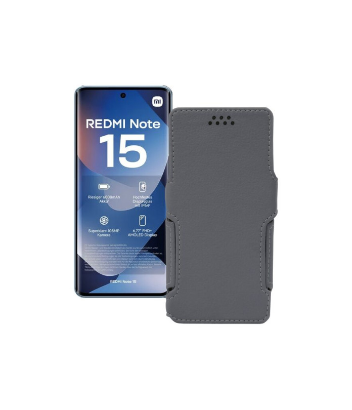 Чохол-книжка з екошкіри для телефону Xiaomi Redmi Note 15 4G