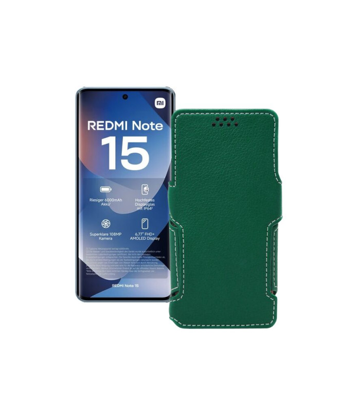 Чохол-книжка з екошкіри для телефону Xiaomi Redmi Note 15 4G