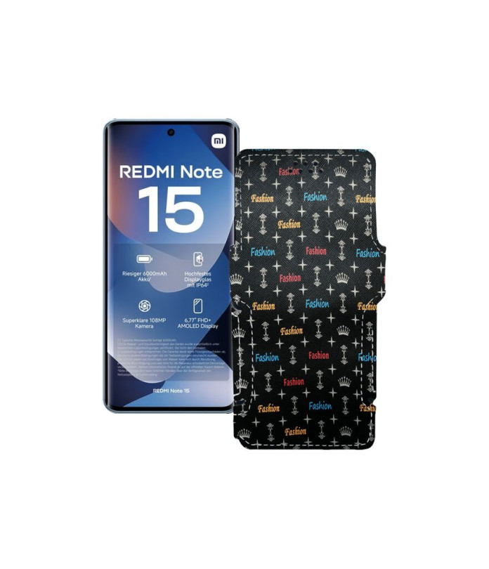 Чохол-книжка з екошкіри для телефону Xiaomi Redmi Note 15 4G