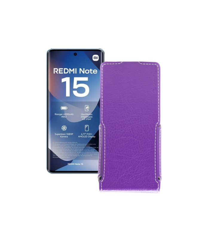 Чохол-флип з екошкіри для телефону Xiaomi Redmi Note 15 4G