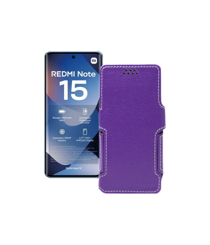 Чохол-книжка з екошкіри для телефону Xiaomi Redmi Note 15 4G