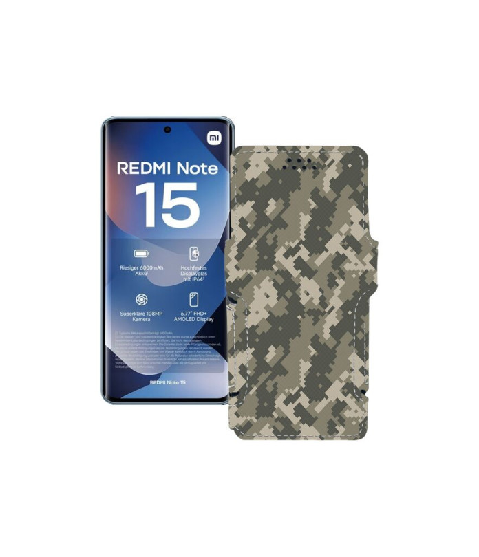 Чохол-книжка з екошкіри для телефону Xiaomi Redmi Note 15 4G