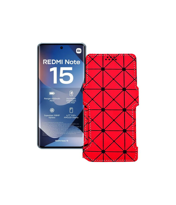 Чохол-книжка з екошкіри для телефону Xiaomi Redmi Note 15 4G