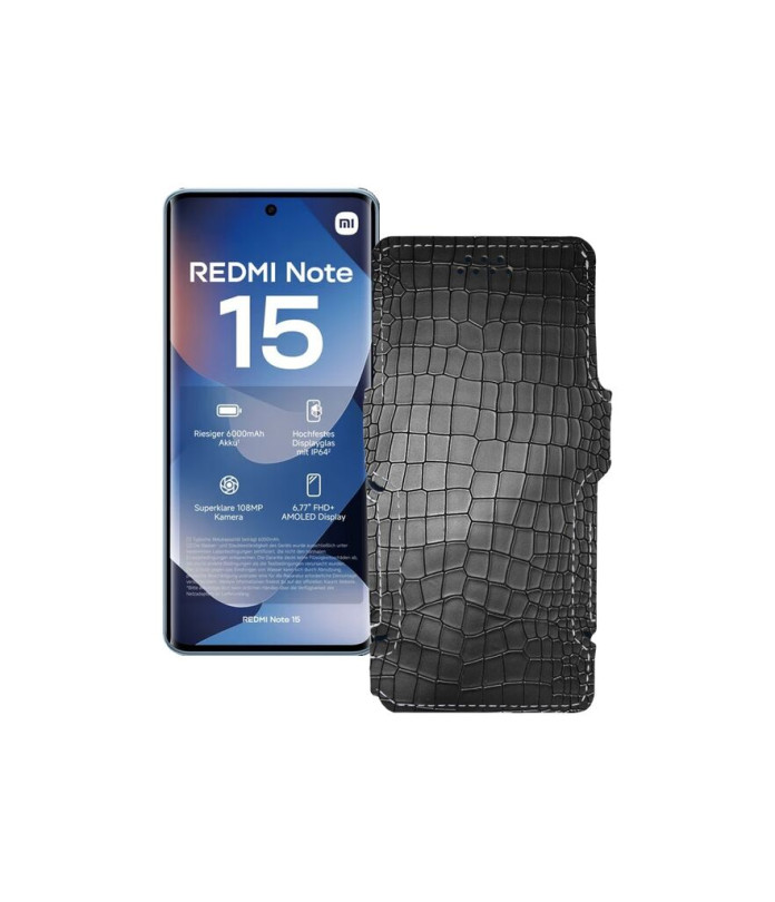 Чохол-книжка з екошкіри для телефону Xiaomi Redmi Note 15 4G