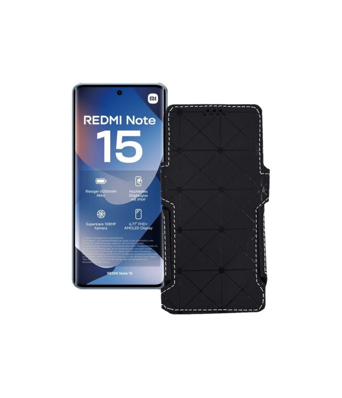 Чохол-книжка з екошкіри для телефону Xiaomi Redmi Note 15 4G