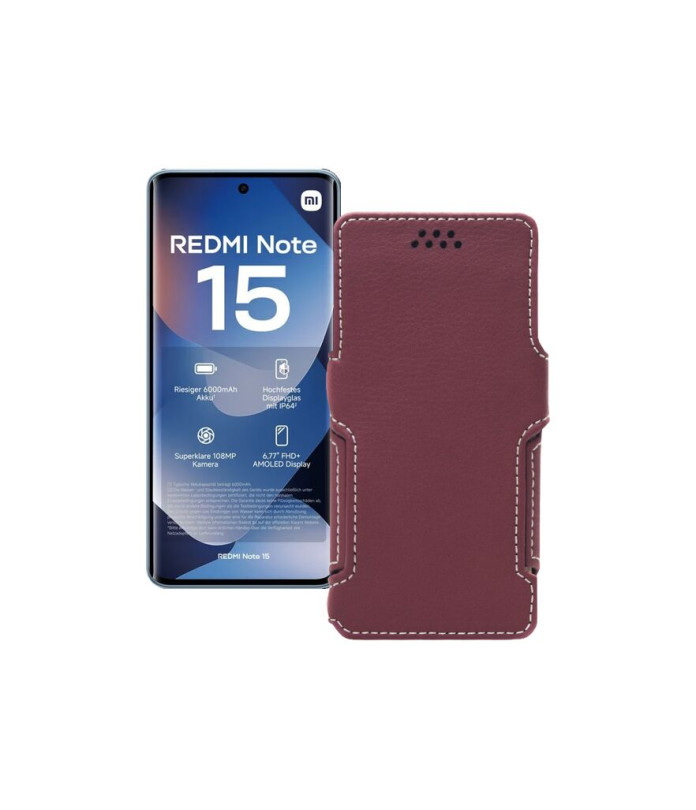 Чохол-книжка з екошкіри для телефону Xiaomi Redmi Note 15 4G