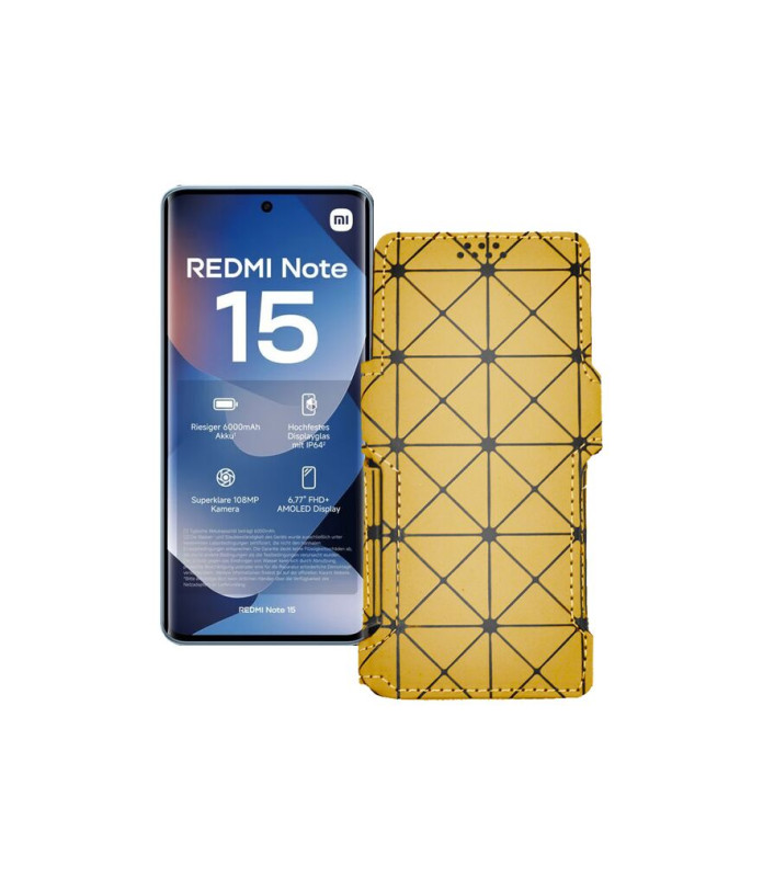 Чохол-книжка з екошкіри для телефону Xiaomi Redmi Note 15 4G