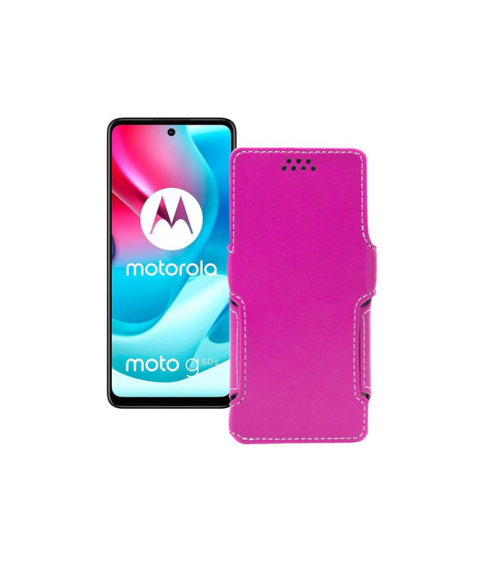 Чохол-книжка з екошкіри для телефону Motorola Moto G60s