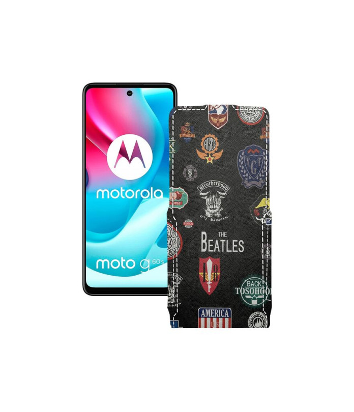 Чохол-флип з екошкіри для телефону Motorola Moto G60s