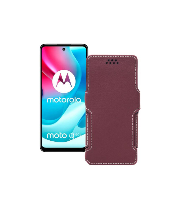 Чохол-книжка з екошкіри для телефону Motorola Moto G60s