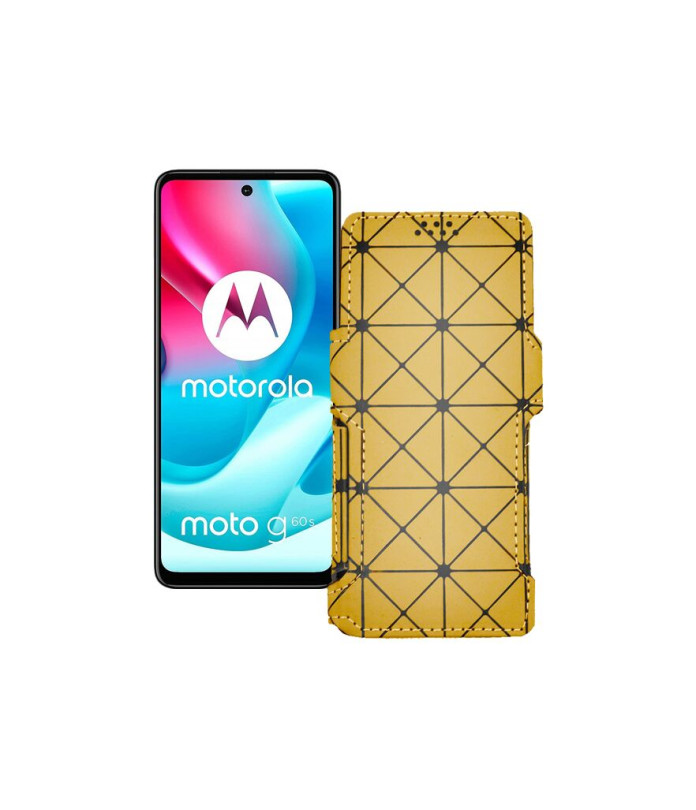 Чохол-книжка з екошкіри для телефону Motorola Moto G60s